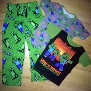 Minecraft Zombie-Themed Kids Pajama Set - Green and Black
